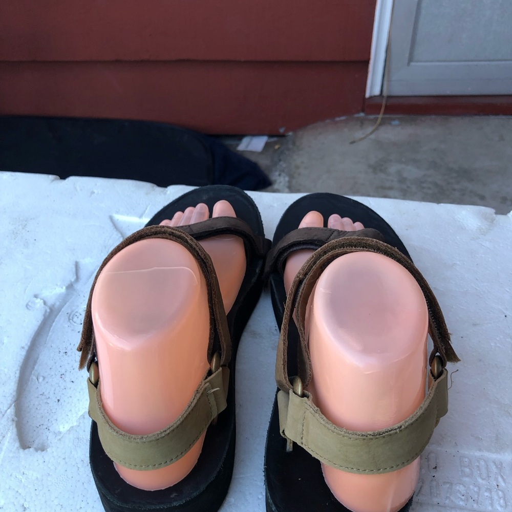 Teva Midform Universal Leather Tan Desert Sand Gray Sandals 1102435 Size 8 - Picture 7 of 16